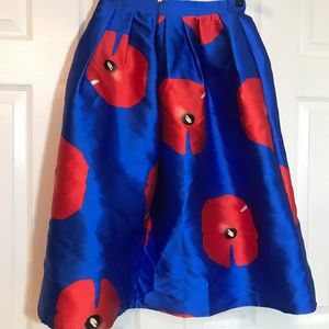 🔷Royal Blue & Fire Red Poppy Skirt🔷 Worn Once